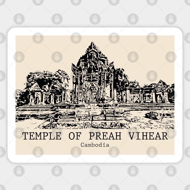 Temple of Preah Vihear - Cambodia Sticker by Lakeric